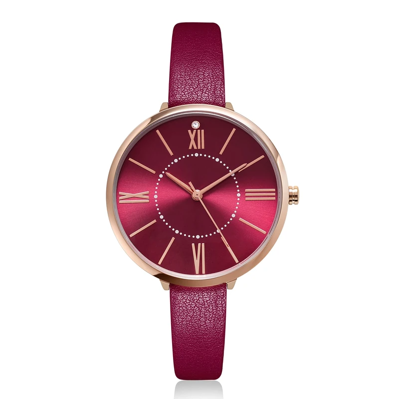 KIMOMT Womens Watches Leather Quartz Watch Waterproof Fashion Wristwatch for Women Ladies Girls (Red)