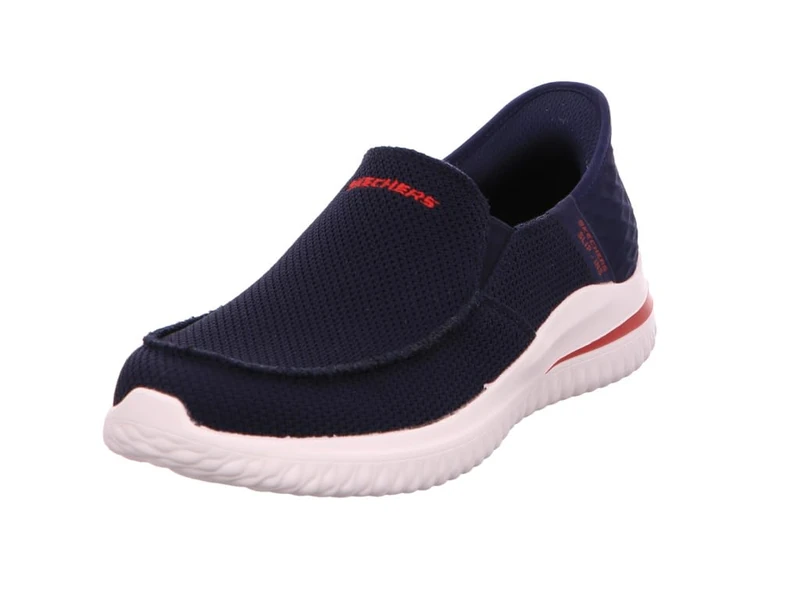 Skechers Men's Delson 3.0 Cabrino Slip-On Sneakers, Navy Knit, 8.5 UK