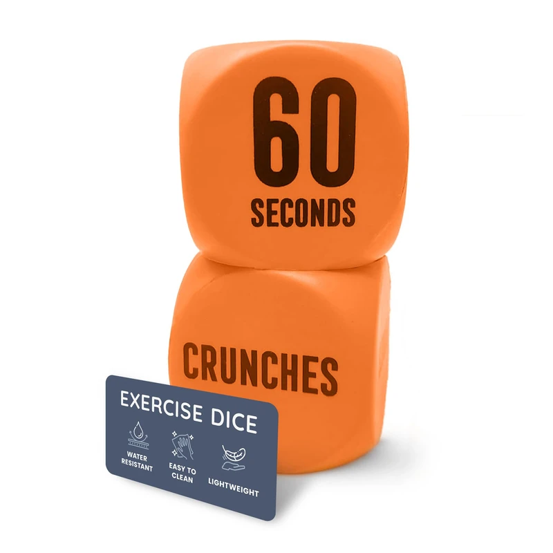 CUQOO Exercise Dice Set - Fun Fitness Dice with 36 Unique Exercises for Full Body Workouts, Includes Squats, Push Ups, Lunges, Crunches, Time & Reps, Fitness Accessories for Home & Gym Training - Image 1