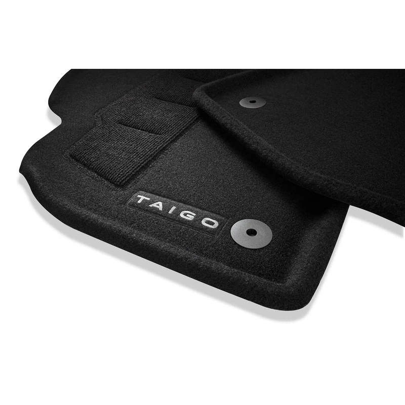 Volkswagen 2G7061445WGK textile floor mats, Optimat velour floor mats, 4 x fabric mats, black, with Taigo lettering