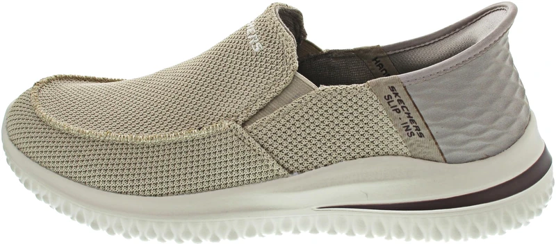 Skechers Delson 3.0 Cabrino Men's Sneakers, Taupe Knit, 9.5 UK
