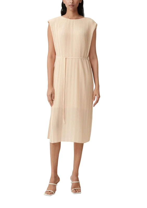 Comma Women's 60.2.61.20.200.2135323 Dress, 8115 Beige, 20