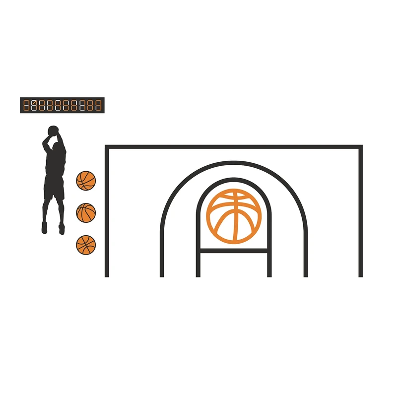 RoomMates RMK5343TBM Giant Basketball Field Sticker XL Repositionable and Photoluminescent Wall