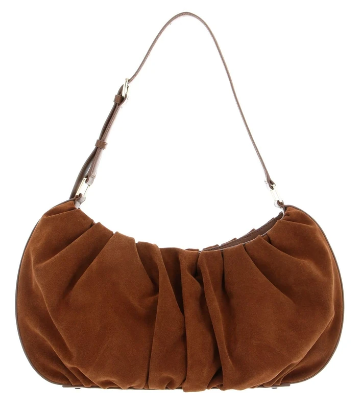 Mandarina Duck Women's Velvet Plisse Hobo, Caramel Cafe, Taglia Unica