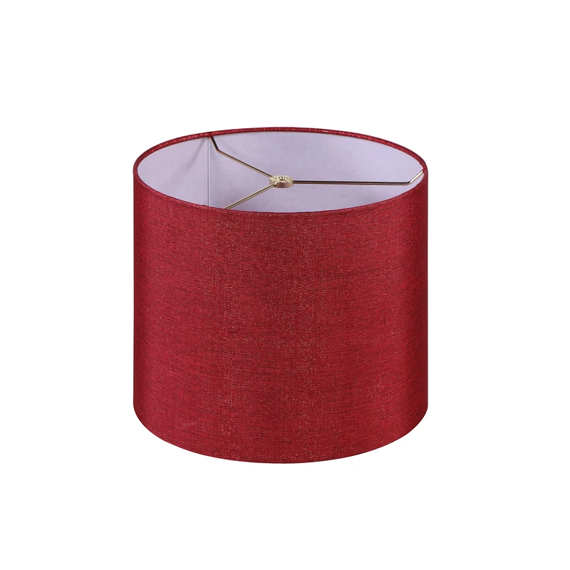 Aspen Creative 31107, Hardback Drum Contemporary Spider Lamp Shade, Rich Red Burlap Texture Fabric, 12" Top x 12" Bottom x 10" Height
