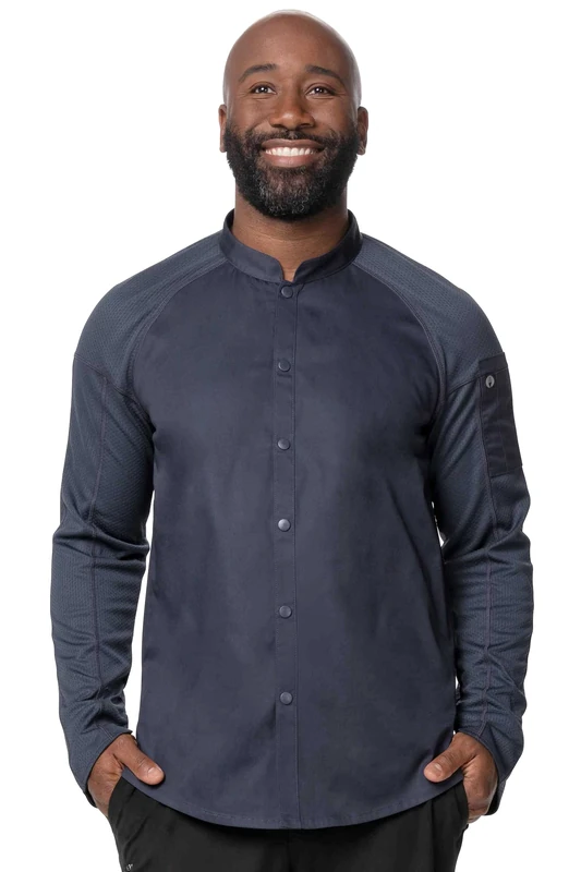 Chef Works Men's Tulum Chef Coat, Grey, M