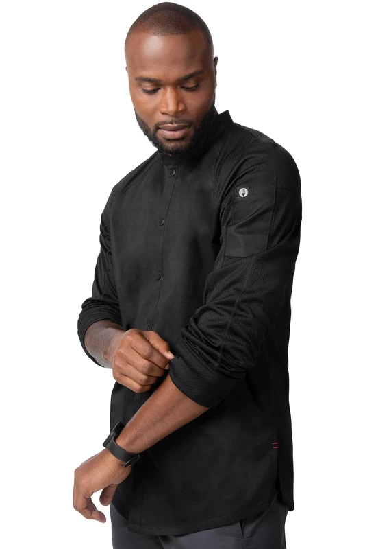 Chef Works Men's Tulum Chef Coat, Black, 3XL