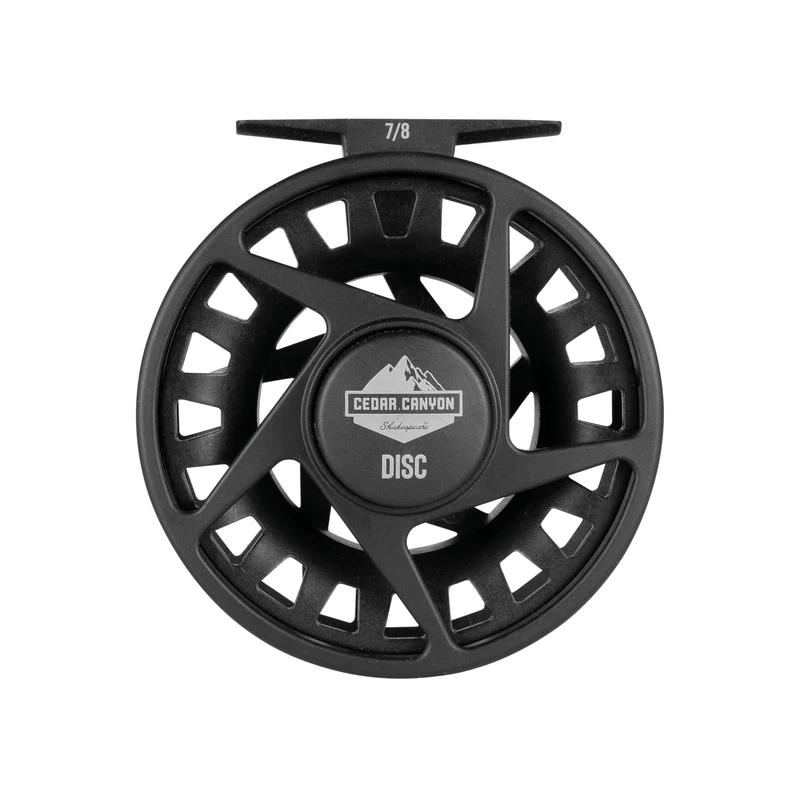 Shakespeare Cedar Canyon Disc Fly Reel - Lightweight Graphite Construction, Adjustable Disc Drag System, Convertible Left/Right Hand Retrieve, Smooth Performance, Fly Fishing Reel - 7/8