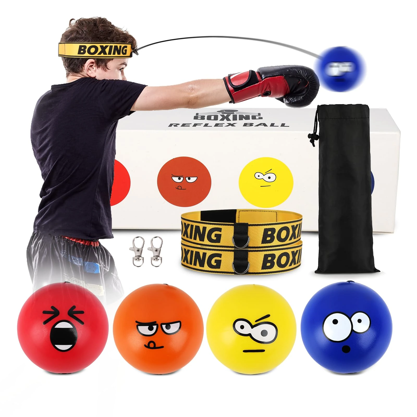MHYS Boxing Reflex Ball, Boxing Training Ball, Boxing Ball with Headband, Speed Training Suitable for Adult/Kids Best Boxing Equipment for Training, Hand Eye Coordination
