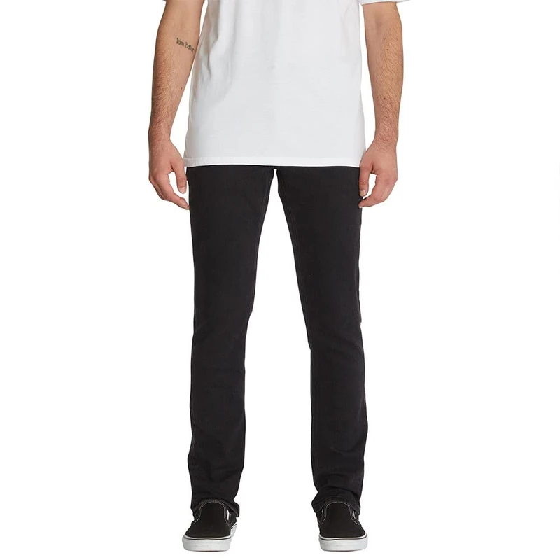 Volcom Men's Vorta Slim Fit Stretch Denim Jean, Black-Out, 32 W/32 L