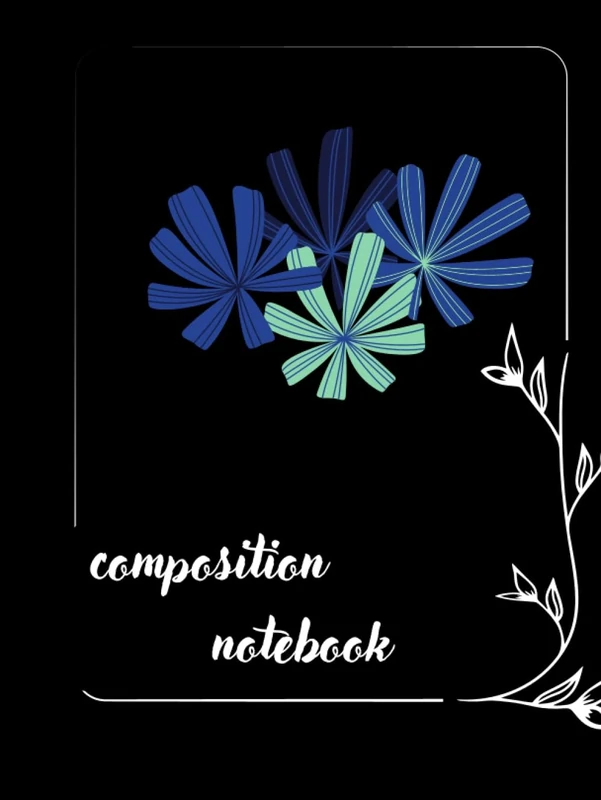 Notebook with colored paper, Beautiful flower: Wide linear notebook with hard cover. Magazine, Wide workbook for girls, boys, children, teenagers and students
