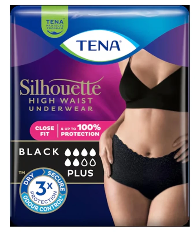 TENA Silhouette Plus Noir Incont Pants Med 9s 4 Pack
