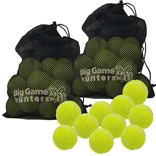 Big Game Hunters Dog Balls, Indestructible, Dog Tennis Balls, Pack of 40 Yellow Dog Balls, Interactive Dog Ball, Puppy Ball, Puppy Teething Ball