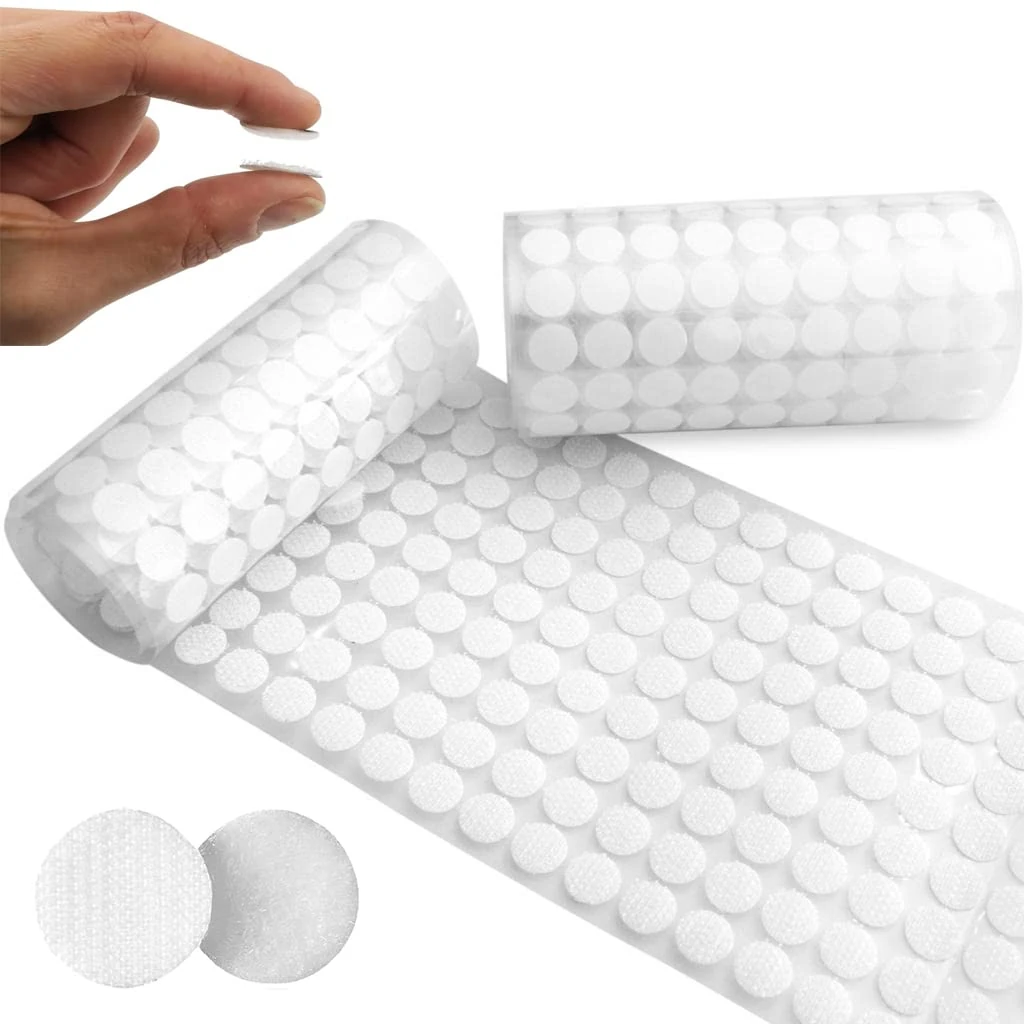 Twins Markhor®1008pcs 10mm 2/5" Diameter Sticky Back Coins Hook and Loop Dots, Self Adhesive White Sticky Dots Double Sided, Hook and Loop Tape Double Sided Sticky Pads for Craft Party DIY (504 Each)