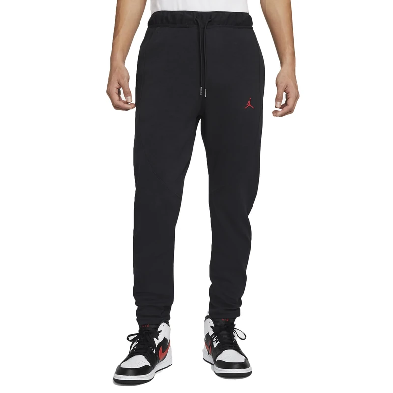 NIKE Jordan Essentials Men's Warmup Pants, Black/Gym Red, X-Large