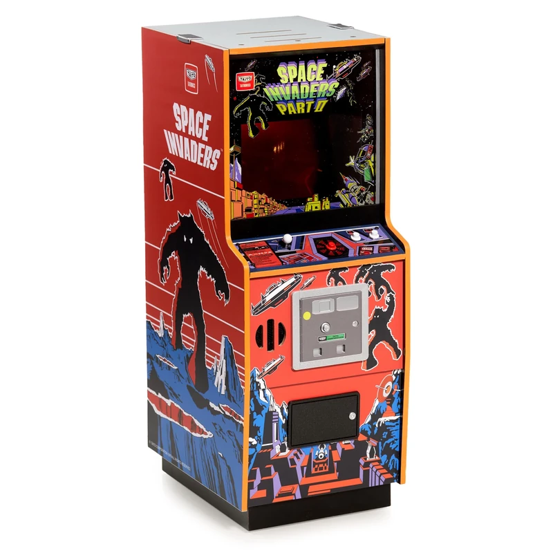 Numskull Quarter Arcades Space Invaders II Collector's Edition Mini Arcade - 1/4 Scale Authentic Wooden Replica, Original ROM, Rechargeable Battery & 3W Speakers for Retro Enthusiasts [video game]