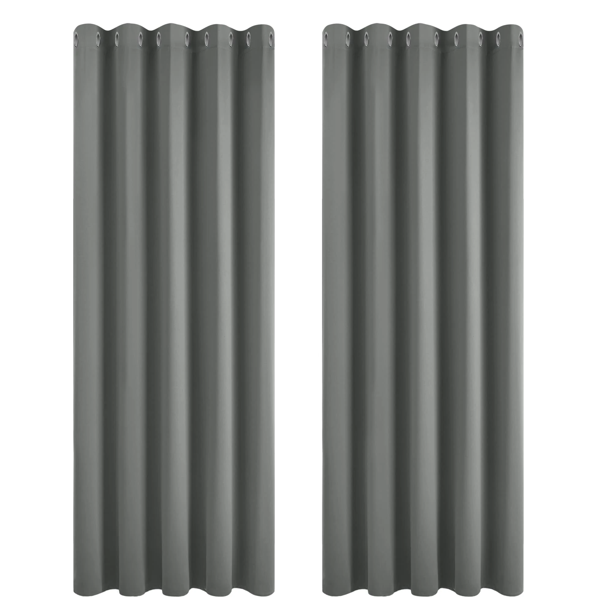 Deconovo Blackout Curtains Bedroom Super Soft Thermal Insulated Curtains Blackout Eyelet Blackout Curtains for Living Room 66 x 84 Inch Light Grey 2 Panels