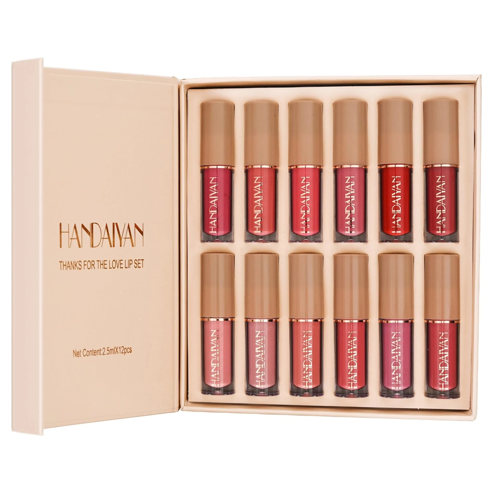 12 Colors Nude Liquid Lipstick Makeup Set Velvet Matte Long-Lasting Waterproof Non-Stick Cup Not Fade Pink Lip Gloss Red Lipstick Makeup Set Gift Kit For Women (Set B)