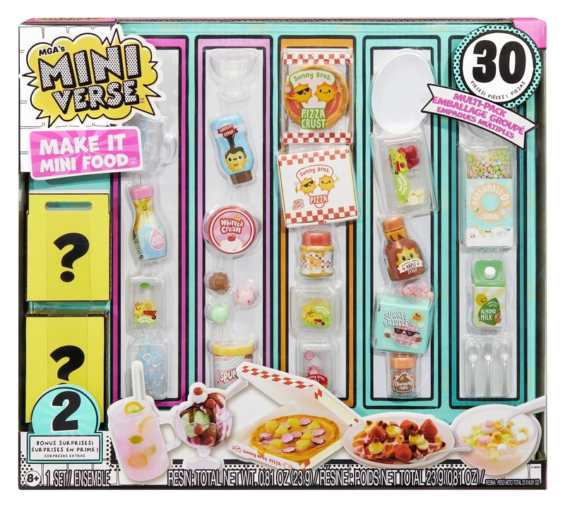 MGA's Miniverse Make It Mini Food Multipack - DIY Food Playset with UV Light, Replica Food Ingredients, and Resin Play - Not Edible - Suitable for Kids Ages 8+