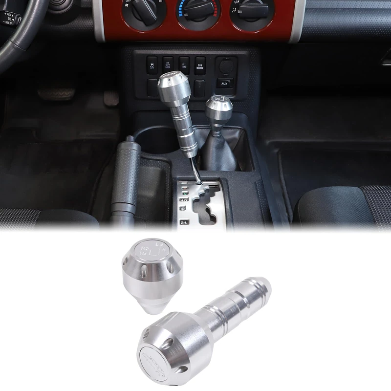 Gear Shift Knob Fit for Toyot@a FJ Cruiser 2007-2021 Aluminum Alloy Weighted Gear Lever Metal Stick Shifter Handle Center Console Car Automatic Gear Stick Shift Knob Replacement Interior Accessories