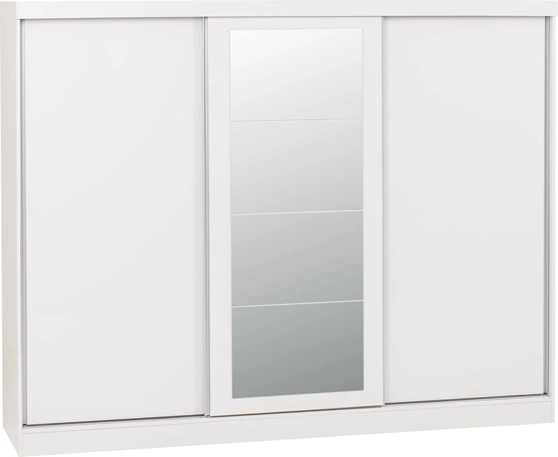 Seconique Nevada 3 Door Slider Wardrobe in White Gloss