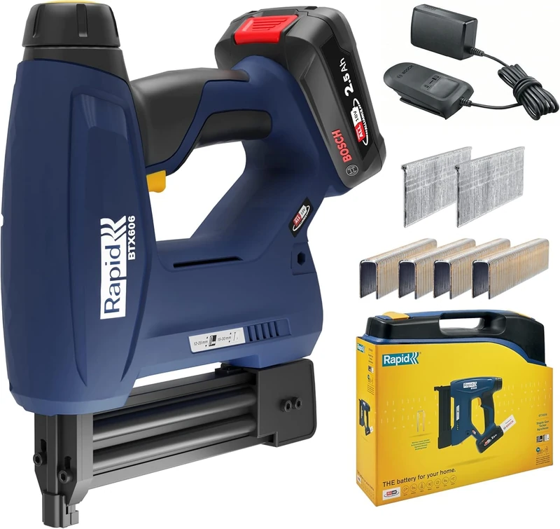 Rapid BTX606 Cordless Electric Wall Stapler - 18V with 2.5Ah Battery
