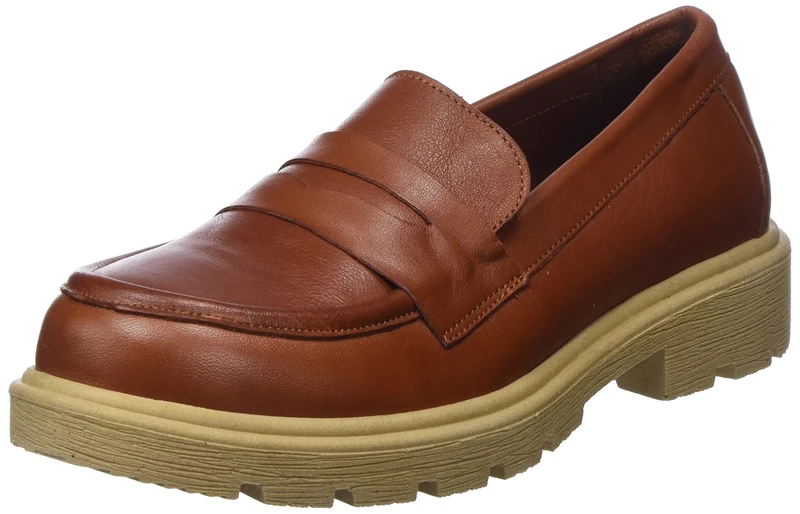 Andrea Conti Women's Moccasin, Chestnut Beige, 5 UK
