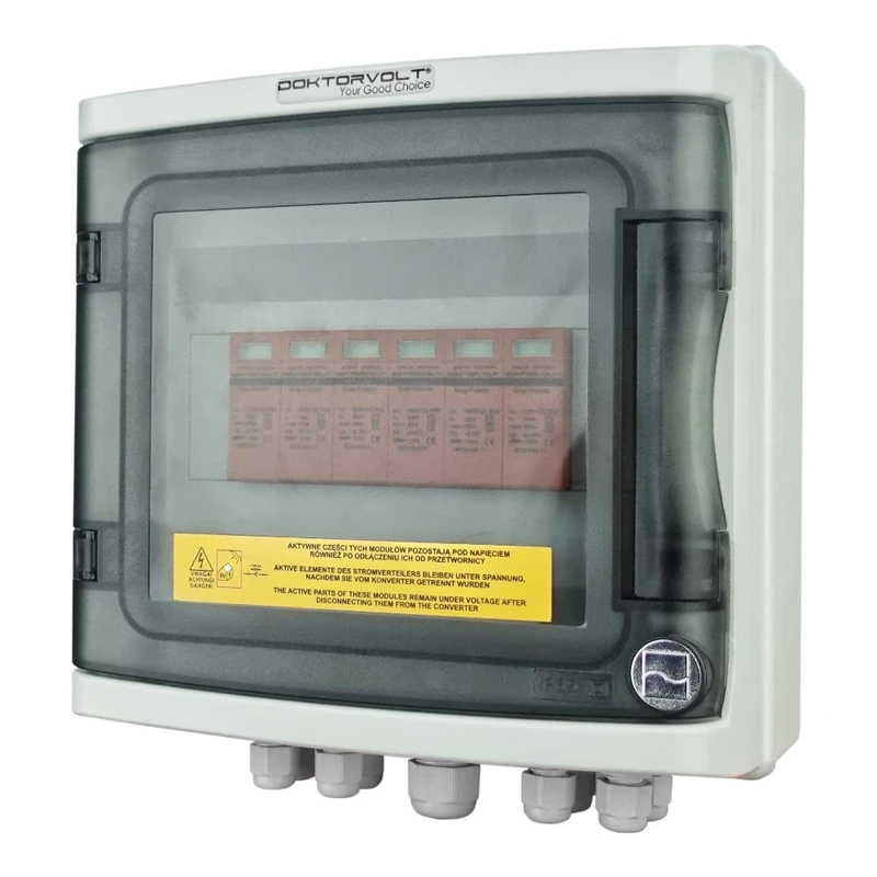 Solar Connection Box PV DC 1000 V T1 T2 2 Strings 2x Surge Protection Photovoltaic PV Lightning Protection Doctor Voltage