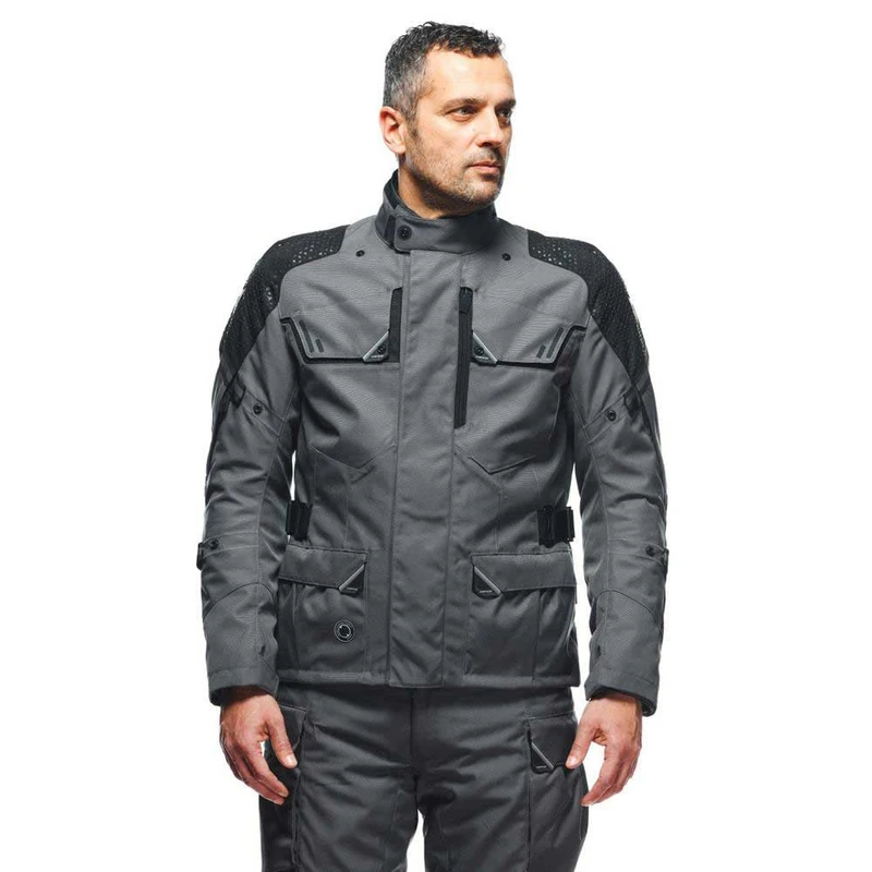 Dainese - Ladakh 3L D-Dry Jacket, Waterproof Motorcycle Touring Jacket, Protections On Shoulders And Elbows, 4 Seasons, Motorcycle Jacket For Men, Iron-Gate/Black, 54
