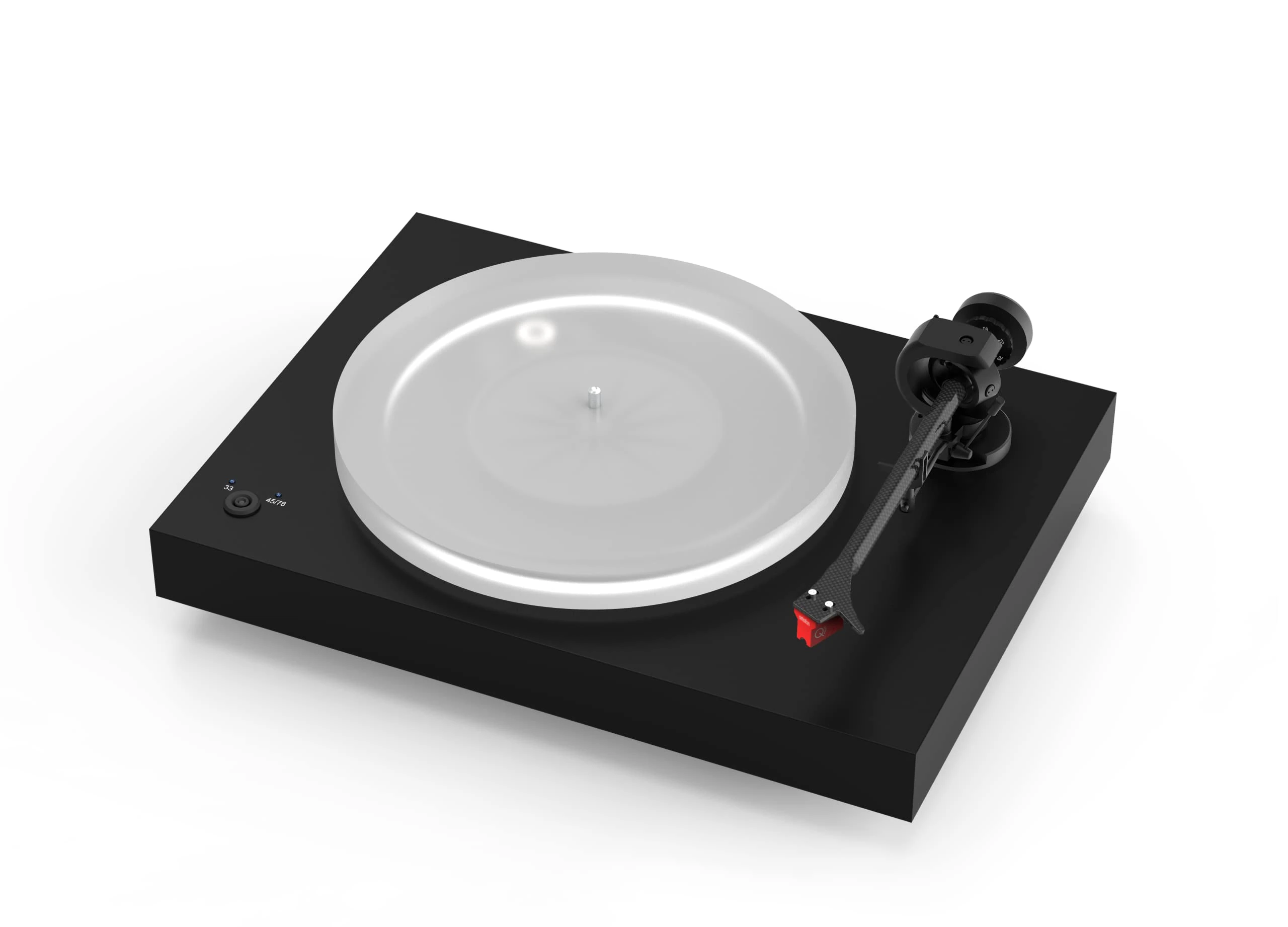 Pro-Ject X2 B True Balanced Turntable with Electronic Speed Switch, Carbon Tone Arm and Acrylic Record Plate, Includes Ortofon Quintet Red, Matt Black
