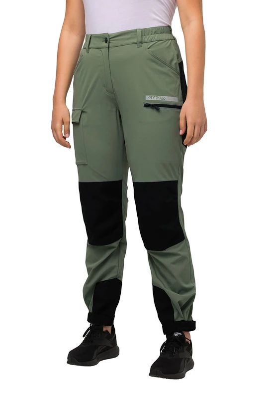Ulla Popken, HYPRAR HYPRAR HYPRAR Hybrid Trekking Trousers Reflector Velcro Strap, Mint Green, 20