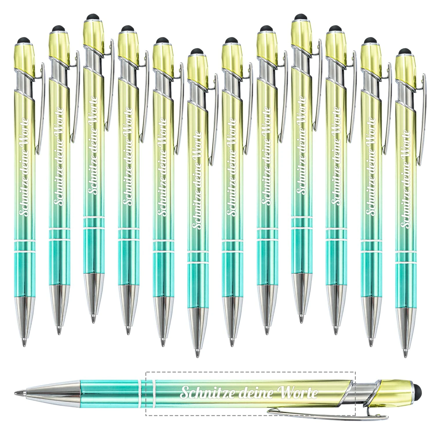 Personalized Corporate Ballpoint Pen, Soft Touch Custom Ballpoint Pen with Stylus, Best Pen For Students/Adults, Graduation, Anniversary, Office, School, Black Ink - Optional up to 300 pens