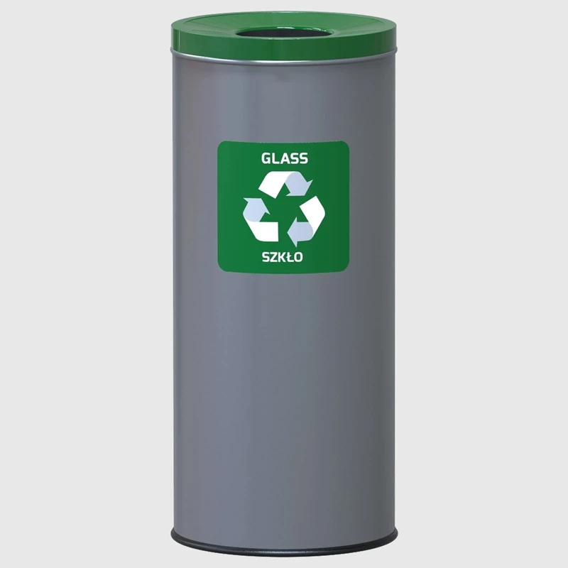 La Briantina Steel Waste Bin for Difference Collection, Capacity: 45 Litres, Diameter 30 x Height 69 cm, Colour Green