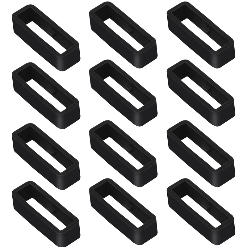 Vicloon 12 Pack Silicone Watch Band Holder - 26mm Strap Keeper Black