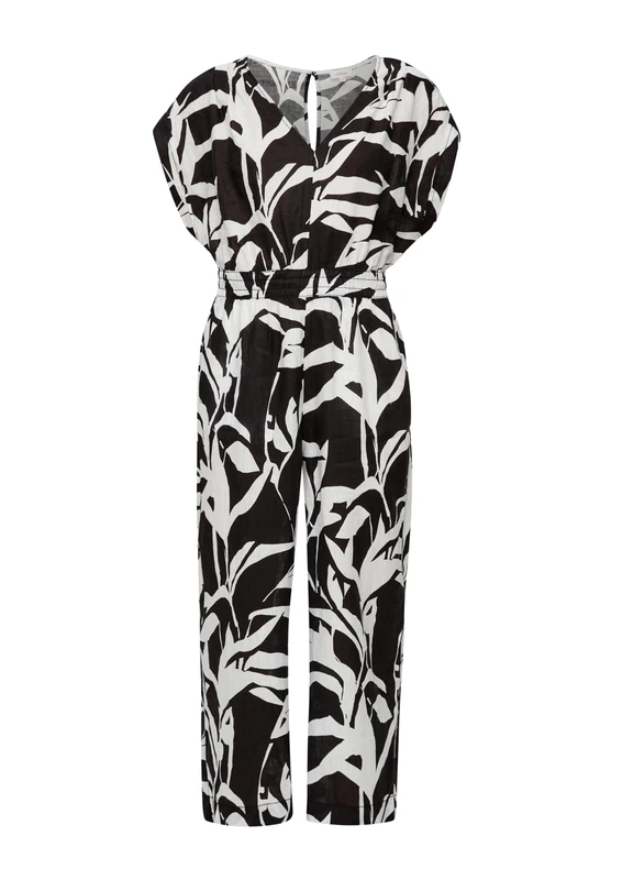 s.Oliver Women's jumpsuit, Black | White 99A3