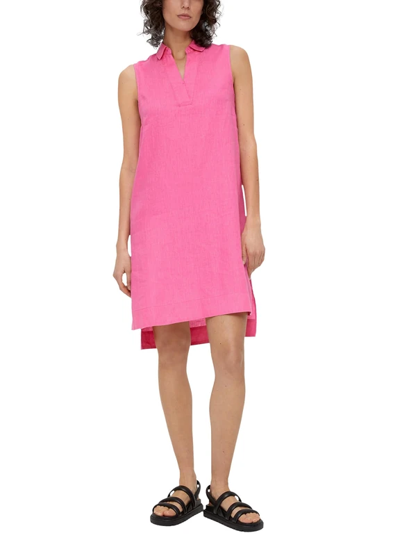 s.Oliver Linen Blouse Dress, Pink 4426, 6