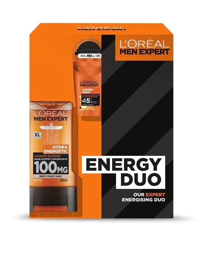 L'Oreal Men Expert Energy Duo Gift Set - 1x Hydra Energetic Shower Gel, 1x Thermic Resist Anti-Perspirant Roll On Deodrant