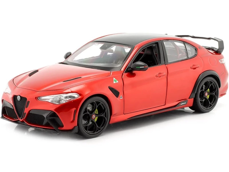 Bburago - Alfa Romeo Giulia GTAm Red, 1:18 Scale Diecast Car, Detailed Replica with Opening Parts, Officially Licensed by Alfa Romeo, Not Suitable for Children Under 36 Months