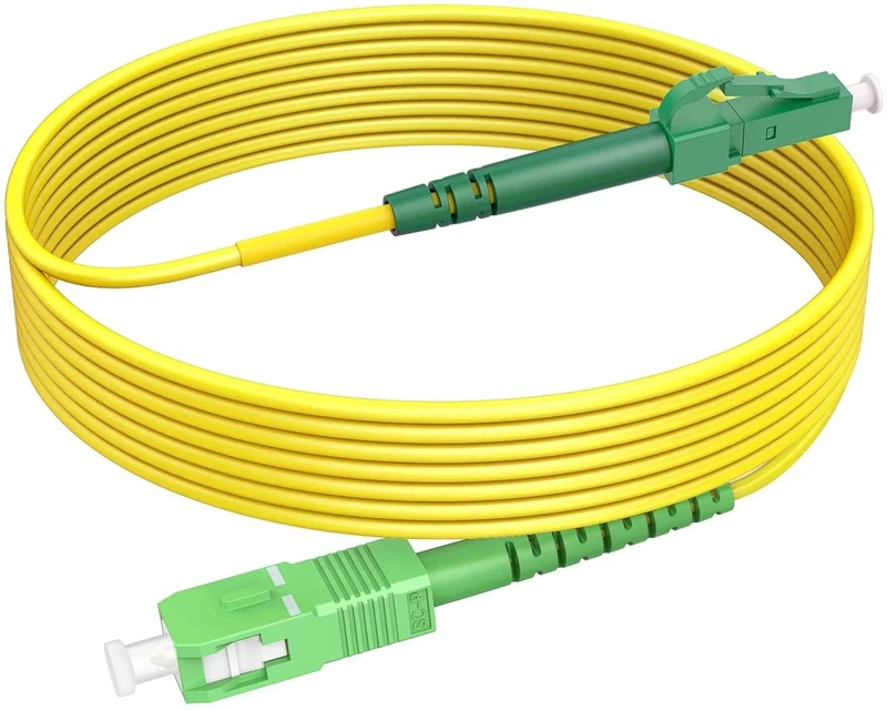 RamboCables 100ft(31m) Fiber Optic Cable Singlemode SC/APC to LC/APC OS2 Simplex 9/125μm LSZH FTTH Yellow OD 2.0mm