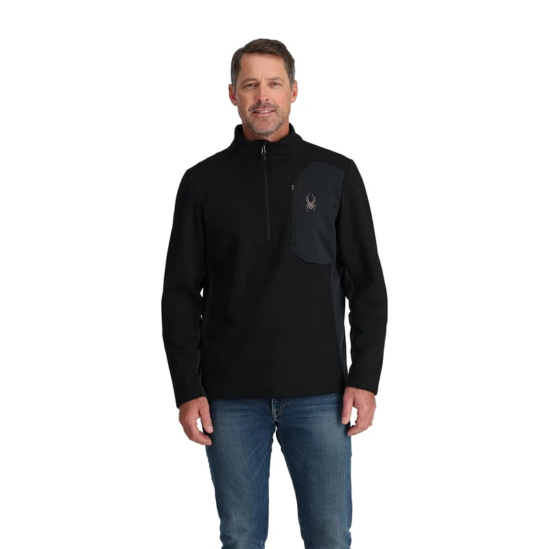 Spyder, Men, BANDIT 1/2 ZIP, Black, L