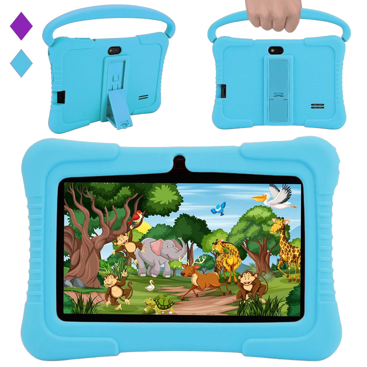 Veidoo Android Kids Tablet, 7 inch IPS Screen, 2GB RAM 32GB ROM, Safety Eye Protection, Education, Tablet for Toddle with WiFi, Games, Parental Control APP (Blue)