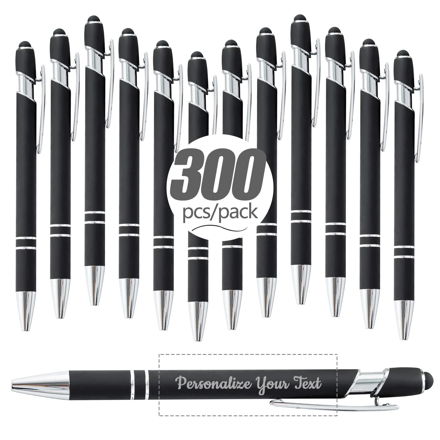 Angry Egg Boy 300 pcs Personalized Ballpoint Pen with Name, Soft Touch Black Ballpoint Pen, Best Pen for Study, Office, Smooth Writing, Medium Black Ink Pen, choose up to 300 pcs