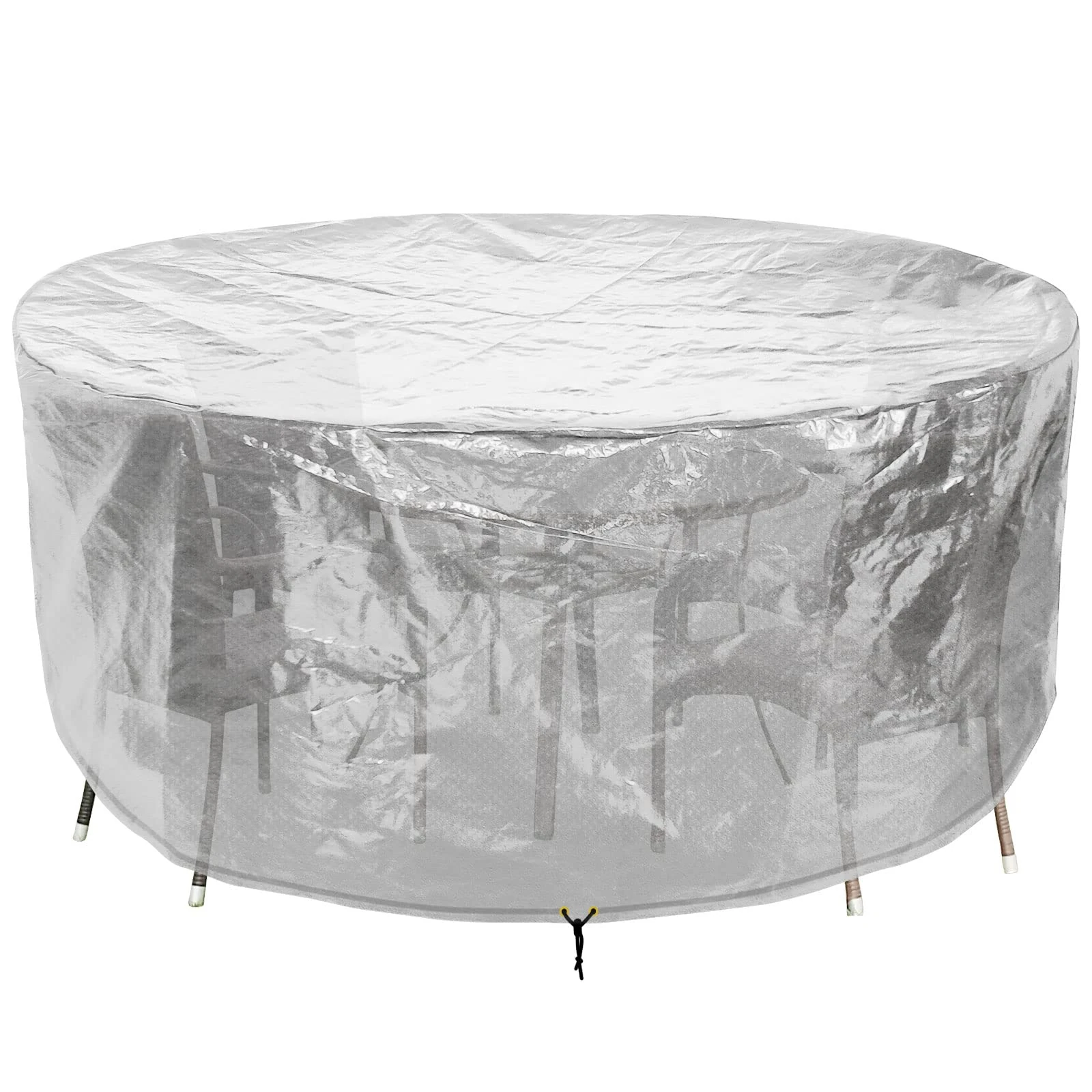 RICHIE Garden Furniture Covers Waterproof 250x90cm Outdoor Table Covers for Round Table and Chair, Transparent