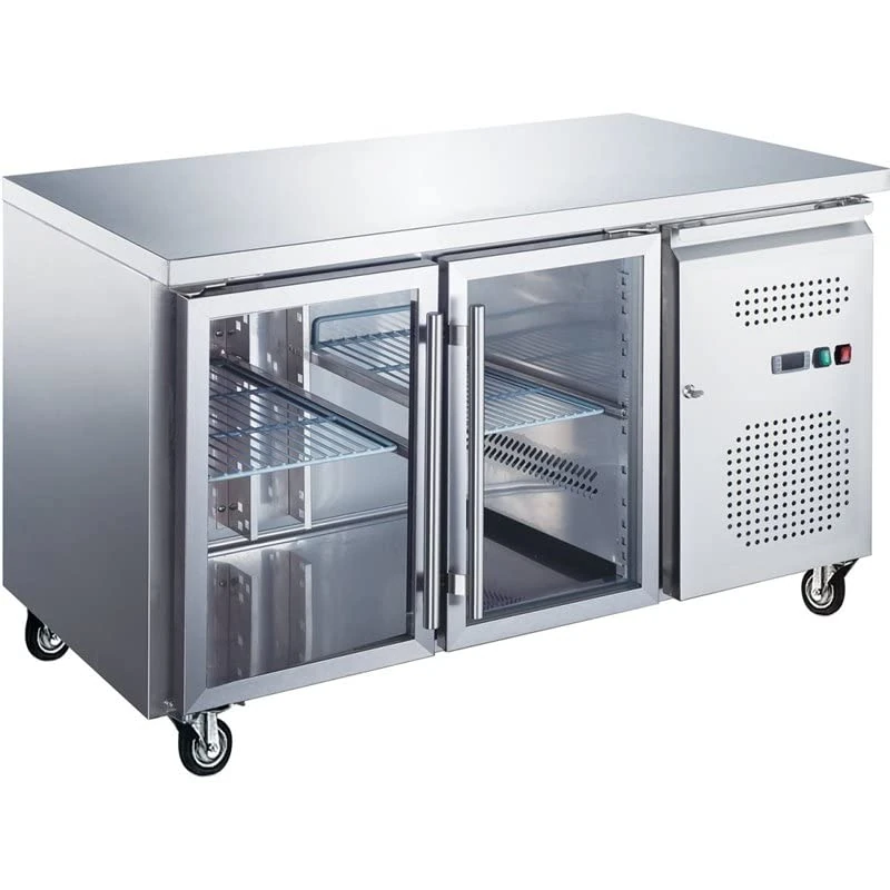Stalwart DA-RS21VG Professional Refrigerated Counter 2 Glass Doors Depth 600mm