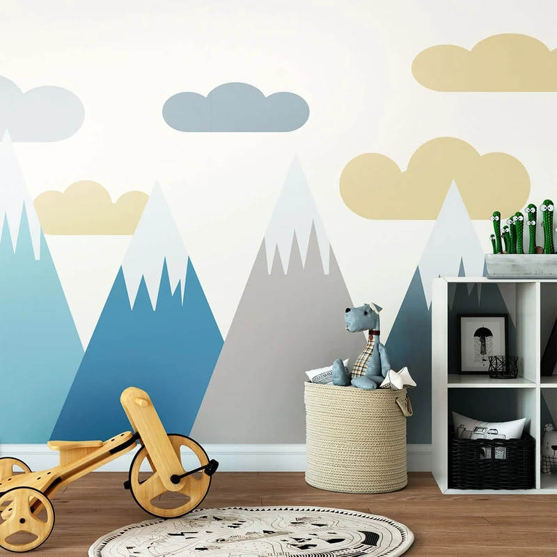 Children's Wall Stickers – Children's Room Decoration – Giant Wall Sticker for Children Scandinavian Mountains VOLKA – 50 x 75 cm