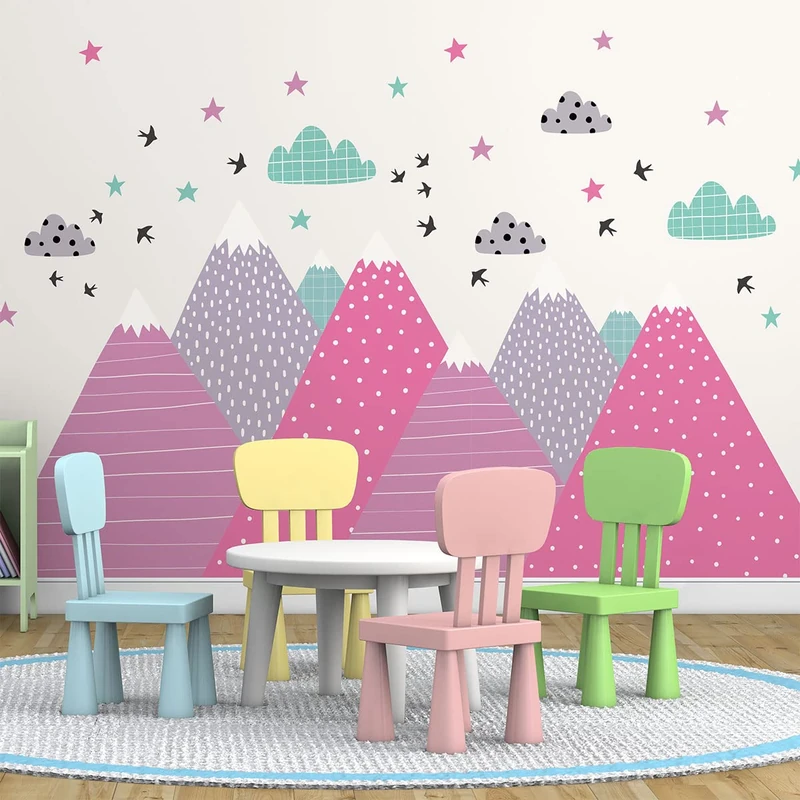 Ambiance Sticker Scandinavian Mountain Wall Sticker for Kids