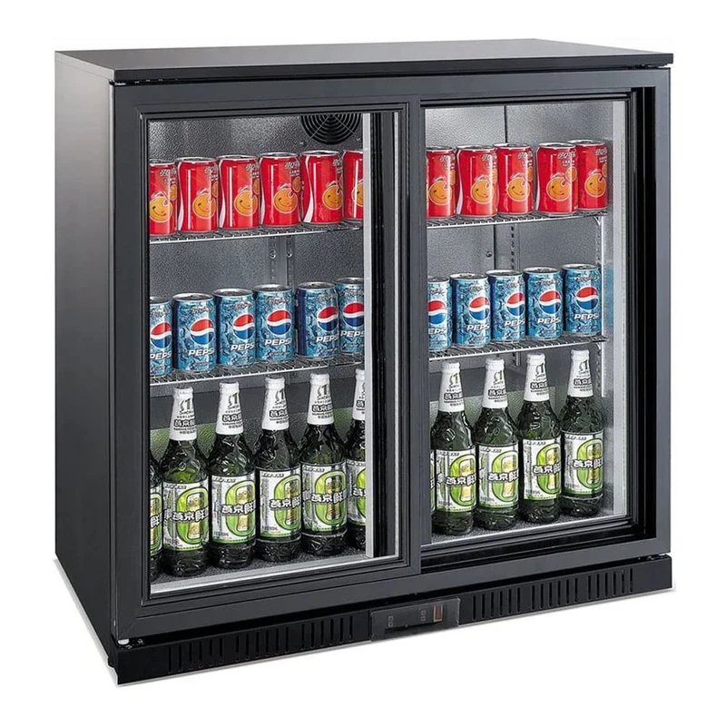 Stalwart DA-BC02PS Back bar Cooler 2 Sliding Doors 220 litres Black