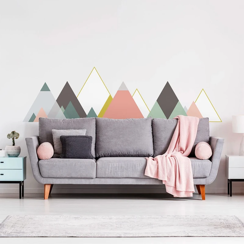 Wall Stickers for Living Room Bedroom Decoration Giant Scandinavian Mountains 95 x 135 cm Kristal - Image 1