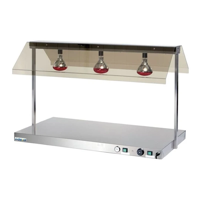 Stalwart DA-WM3F Buffet Food Warmer with Gantry Stainless Steel 3 Infrared Lamps Sneeze Guards 3xGN1/1