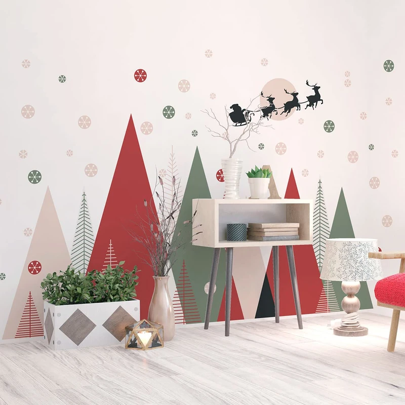 Scandinavian Mountains in Front of The Reindeer Stickers 100 x 150 cm